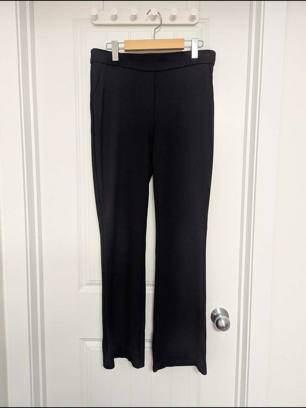 SOPHIEGRACE Black Straight Leg  Pants , Elastic Waist, Pockets, Large